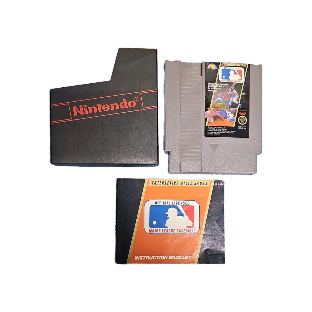 LJN Toys Major League Baseball Nintendo NES 1987 Cart Manual Included - UNTESTED